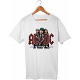 Unisex Beyaz Ac Dc Kısa Kol T-Shirt - M