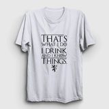 Unisex Beyaz Drink Game Of Thrones T-Shirt 191698TT - XL