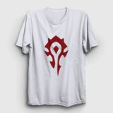 Unisex Beyaz Horde Logo World Of Warcraft Oyun T-Shirt 423678TT - XL