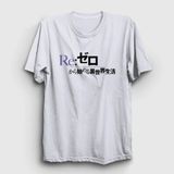 Unisex Beyaz Logo Anime Re Zero T-Shirt 543650TT