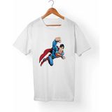 Unisex Beyaz Superman Tişört