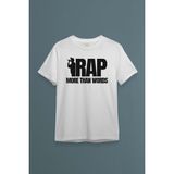 Unisex Beyaz Tişört Rap More Than Words Turkish Rap Hip Hop Eminem Tupac Baskılı T-Shirt - 001-Beyaz - XL