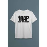 Unisex Beyaz Tişört Rap More Than Words Turkish Rap Hip Hop Eminem Tupac Baskılı T-Shirt
