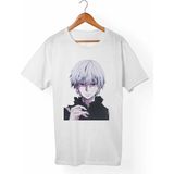 Unisex Beyaz Tokyo Ghoul Kaneki Tişört