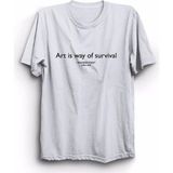 Unisex Beyaz Yoko Ono Art Is Way Of Survival Sanat Imagine Tişört - XL