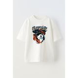Unisex Bilardo Topu Tasarım Baskılı Pamuk Beyaz Oversize T-Shirt