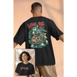 Unisex BLINK-182 Funny Sırt Baskılı Tişört, Oversize Rock Band Temalı T-Shirt - XL - Siyah