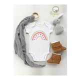 Unisex Boho Kalpli Gökkuşağı Organik Kısa Kol Çıtçıtlı Bebek Body 548BOOHOO1N