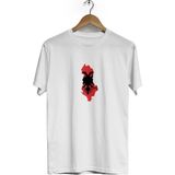 Unisex Bol Kalıp Arnavutluk Bayrağı Baskılı Kısa Kol Bisiklet Yaka Tişört 468 - Beyaz - XL
