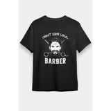Unisex Bol Kalıp Berber Siyah Tişört T-Shirt - Tişörtfabrikası