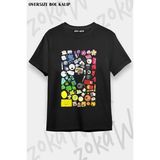 Unisex Bol Kalıp Bfdı V1 Baskılı Tişört - Siyah - M