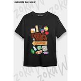 Unisex Bol Kalıp Bfdı V16 Baskılı Tişört - Siyah - M