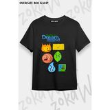 Unisex Bol Kalıp Bfdı V17 Baskılı Tişört - Siyah - XL