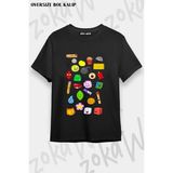 Unisex Bol Kalıp Bfdı V3 Baskılı Tişört - Siyah - M