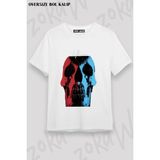 Unisex Bol Kalıp Deftones V19 Baskılı Tişört - Beyaz - M