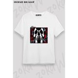 Unisex Bol Kalıp Deftones V6 Baskılı Tişört - Beyaz - XL