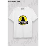 Unisex Bol Kalıp Deftones V7 Baskılı Tişört - Beyaz - M