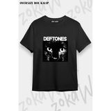 Unisex Bol Kalıp Deftones V9 Baskılı Tişört - Siyah