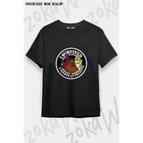 Unisex Bol Kalıp Fnaf Five Nights V15 Baskılı Tişört - Siyah - M