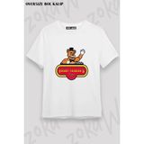 Unisex Bol Kalıp Fnaf Five Nights V6 Baskılı Tişört - Beyaz - M