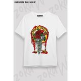 Unisex Bol Kalıp Guns N Roses V20 Baskılı Tişört - Beyaz - M