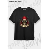 Unisex Bol Kalıp Guns N Roses V23 Baskılı Tişört - Siyah
