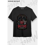 Unisex Bol Kalıp Guns N Roses V34 Baskılı Tişört - Siyah