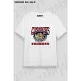 Unisex Bol Kalıp Guns N Roses V49 Baskılı Tişört - Beyaz - XL