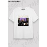 Unisex Bol Kalıp Guns N Roses V52 Baskılı Tişört - Beyaz - M