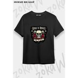 Unisex Bol Kalıp Guns N Roses V56 Baskılı Tişört - Siyah - M