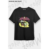 Unisex Bol Kalıp Invader Zim V16 Baskılı Tişört - Siyah - XL