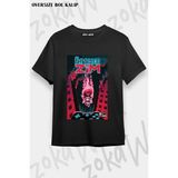 Unisex Bol Kalıp Invader Zim V24 Baskılı Tişört - Siyah - XL