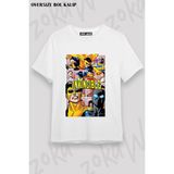 Unisex Bol Kalıp Invincible V3 Baskılı Tişört - Beyaz