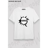 Unisex Bol Kalıp Kino V2 Baskılı Tişört - Beyaz - M