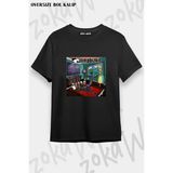 Unisex Bol Kalıp Limp Bizkit V13 Baskılı Tişört - Siyah