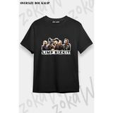 Unisex Bol Kalıp Limp Bizkit V14 Baskılı Tişört - Siyah - XL