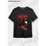 Unisex Bol Kalıp Limp Bizkit V2 Baskılı Tişört - Siyah