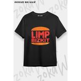 Unisex Bol Kalıp Limp Bizkit V6 Baskılı Tişört - Siyah - XL