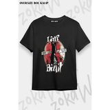 Unisex Bol Kalıp Limp Bizkit V7 Baskılı Tişört - Siyah