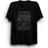 Unisex Bol Kalıp Metallica, Black Album, Rock, Metal Tişört - Siyah - XL