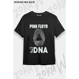 Unisex Bol Kalıp Pink Floyd V10 Baskılı Tişört - Siyah - M