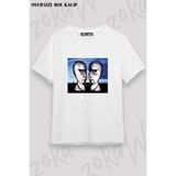 Unisex Bol Kalıp Pink Floyd V6 Baskılı Tişört - Beyaz - XL
