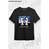 Unisex Bol Kalıp Pink Floyd V6 Baskılı Tişört - Siyah - XL