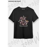Unisex Bol Kalıp Pink Floyd V8 Baskılı Tişört - Siyah