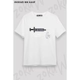 Unisex Bol Kalıp Scorpions V15 Baskılı Tişört - Beyaz - XL