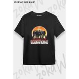 Unisex Bol Kalıp Scorpions V2 Baskılı Tişört - Siyah - M