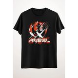 Unisex Bol Kalıp Siyah Tişört Star Wars Rebel - M