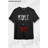 Unisex Bol Kalıp Slipknot V17 Baskılı Tişört - Siyah