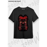Unisex Bol Kalıp Slipknot V22 Baskılı Tişört - Siyah - XL