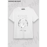 Unisex Bol Kalıp Slipknot V23 Baskılı Tişört - Beyaz - XL